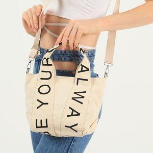 Organic Linen Fabric Luck Beige Women's Shoulder Bag